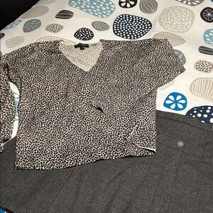 Banana Republic Black and White Animal Print Blouse